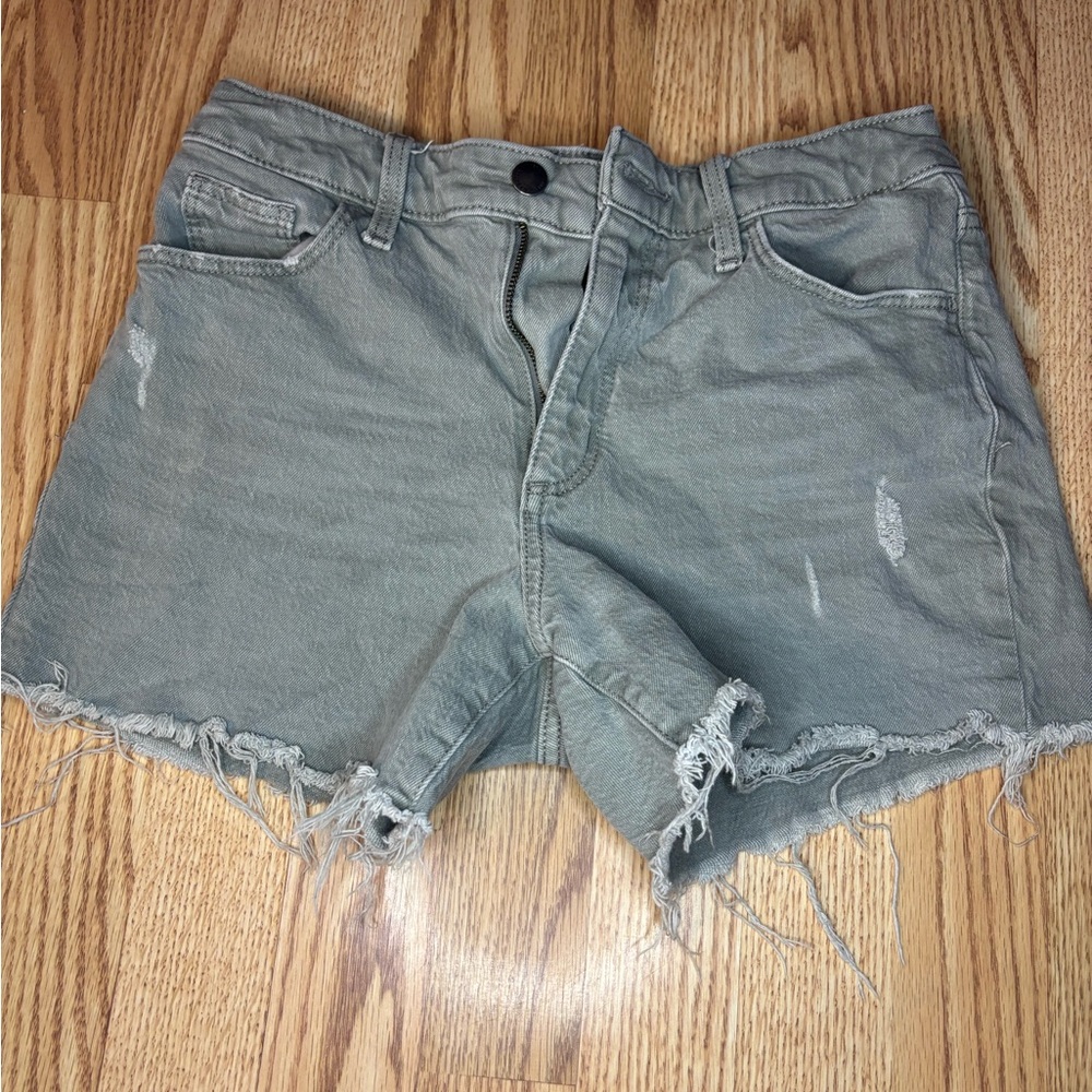 Universal Thread Distressed Gray/Green Jean Shorts
